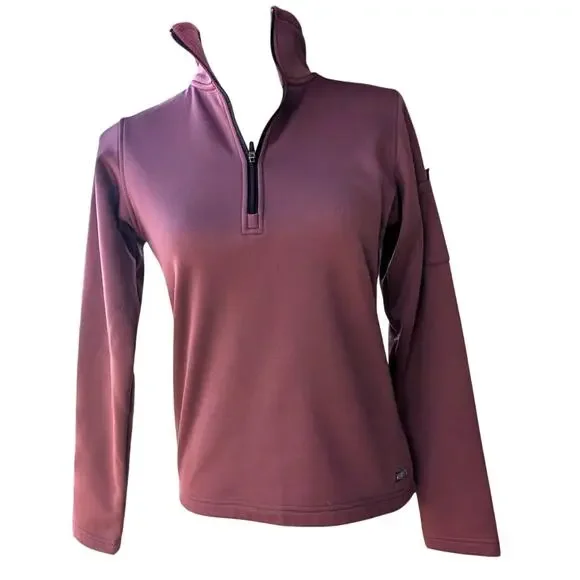 Kerrits Small Burgandy Wine Fleece Lined 1/4 Zip Equestrian Wear - Picture 1 of 11